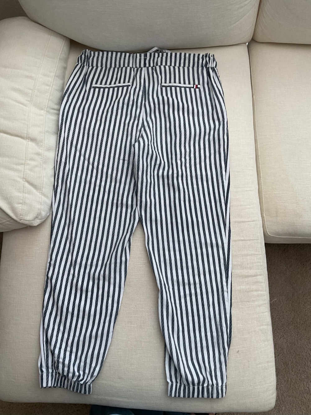 Tommy Hilfiger Black and White Vertical Stripe Joggers - Picture 8 of 8